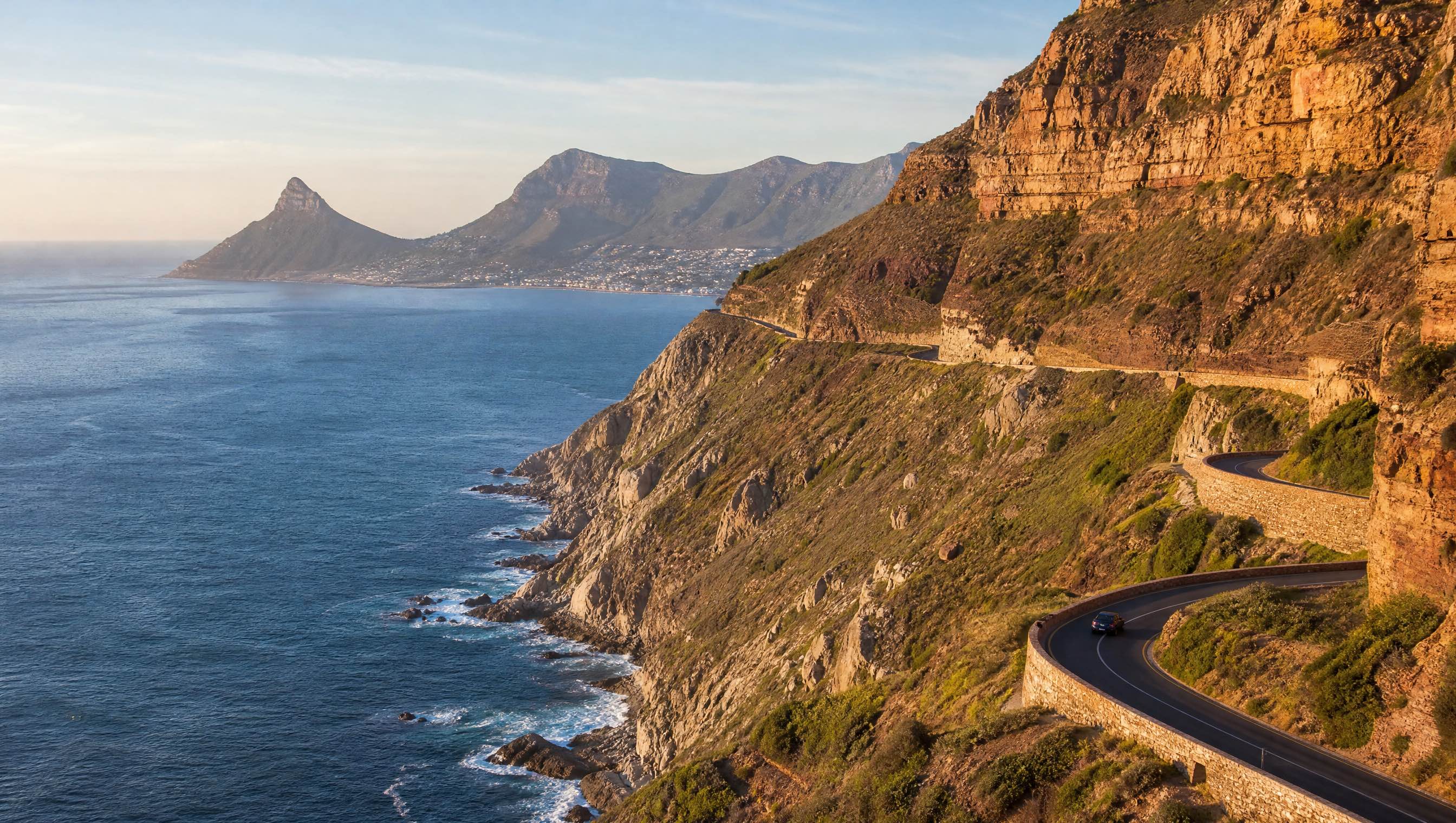 Chapman’s Peak Drive carved into cliffs above the Atlantic