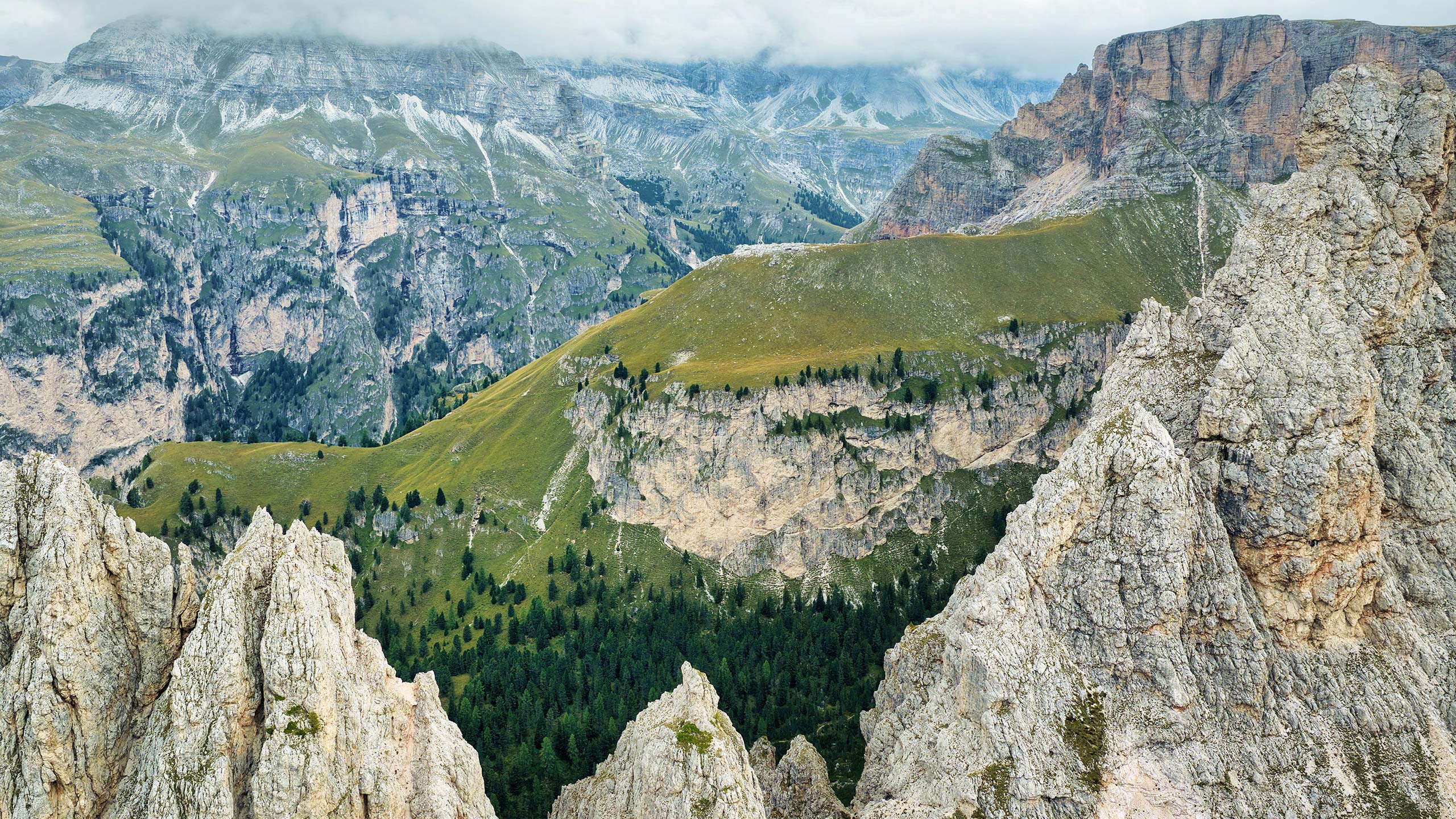 Panoramic Dolomite landscape — ancient seabed elevated